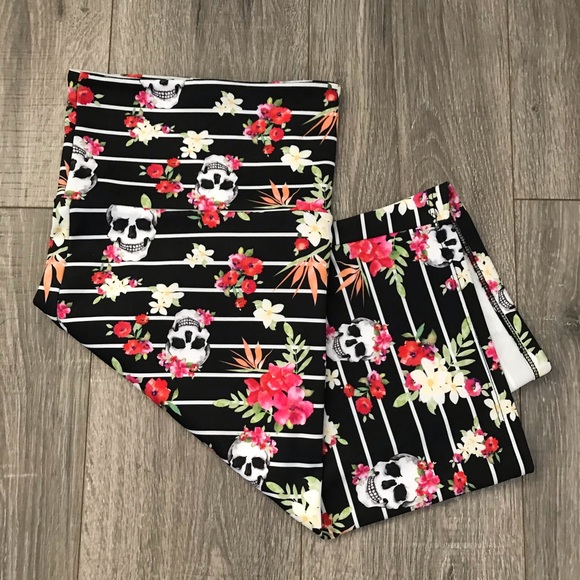 Torrid Striped Skulls & Floral Bodycon Skirt - Picture 5 of 5